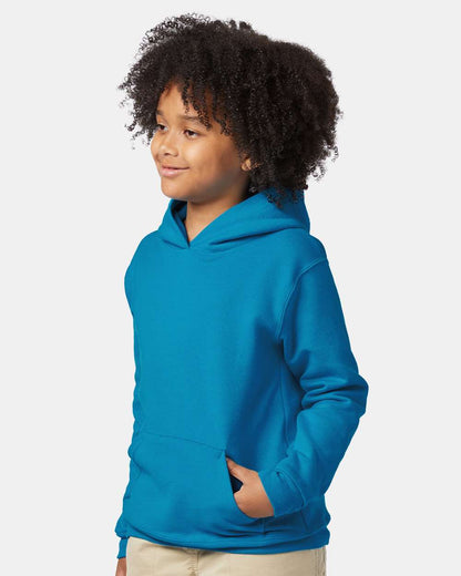 Hanes Youth EcoSmart® Hooded Sweatshirt P473 #colormdl_Teal