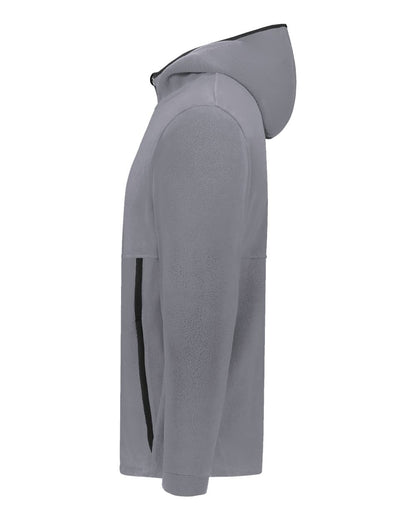 Augusta Sportswear Youth Eco Revive™ Polar Fleece Hooded Full-Zip Jacket 6859 #color_Graphite
