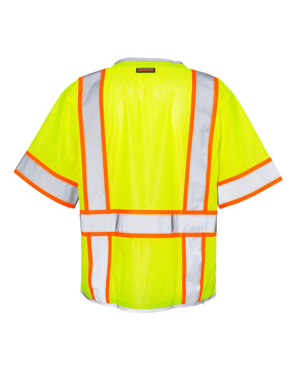 Kishigo Unisex Premium Brilliant Series® Heavy Duty Class 3 Vest 1550-1551 #color_Lime
