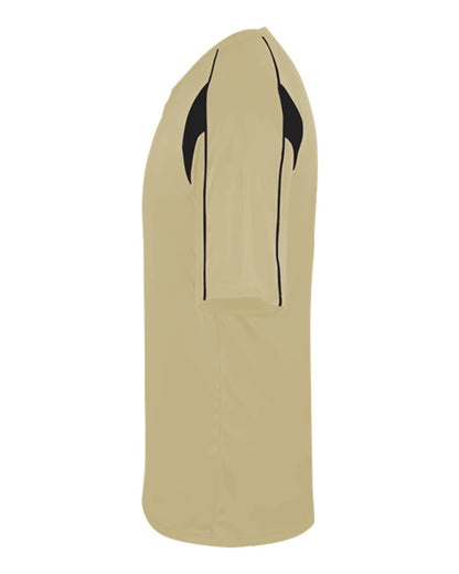 Alleson Athletic Men's B-Core Pro Placket Jersey 7937 #color_Vegas Gold/ Black