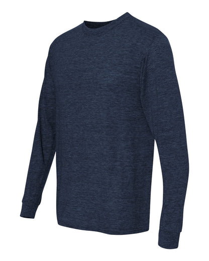 JERZEES Men's Dri-Power® Long Sleeve 50/50 T-Shirt 29LSR #color_Vintage Heather Navy