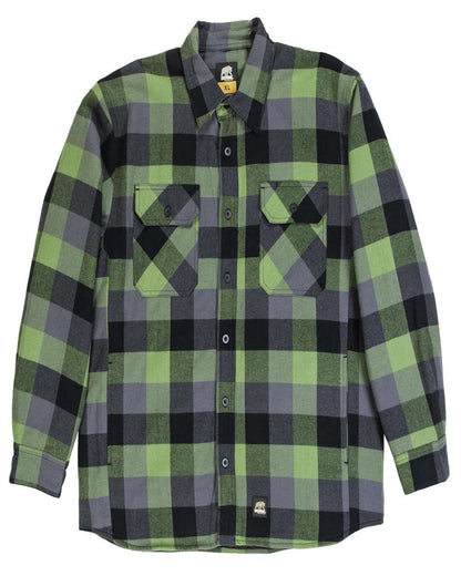 Berne Apparel Men's Tall Timber Flannel Shirt Jacket SH69T #color_Plaid Green