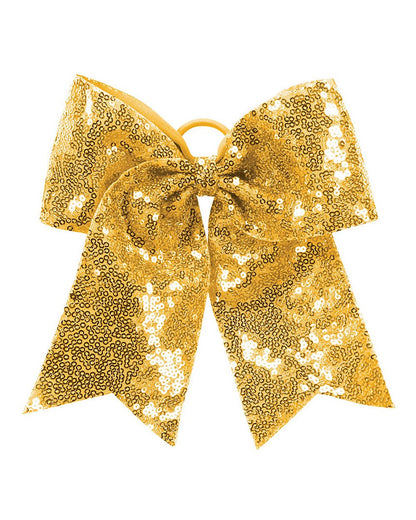 Augusta Sportswear Sequin Cheer Hair Bow 6702 #color_Gold