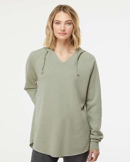 Independent Trading Co. Women’s Lightweight California Wave Wash Hooded Sweatshirt PRM2500 #colormdl_Sage