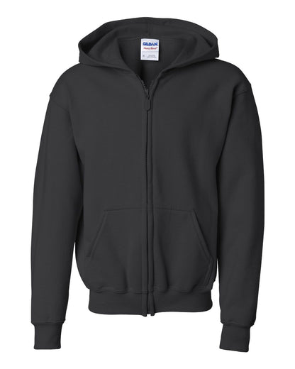 Gildan Youth Heavy Blend™ Full-Zip Hooded Sweatshirt 18600B #color_Black