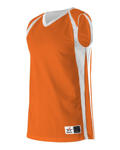 Alleson Athletic Women's Reversible Basketball Jersey 54MMRW #color_Orange/ White