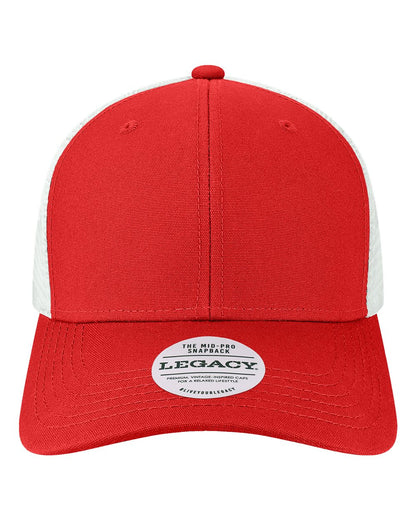 LEGACY Mid-Pro Snapback Trucker Cap MPS #color_Scarlet Red/ White