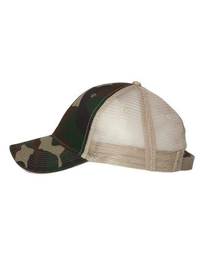 Valucap Sandwich Trucker Cap S102 #color_Green Camo/ Tan