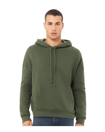 BELLA + CANVAS Sponge Fleece Drop Shoulder Hoodie 3729 #colormdl_Military Green