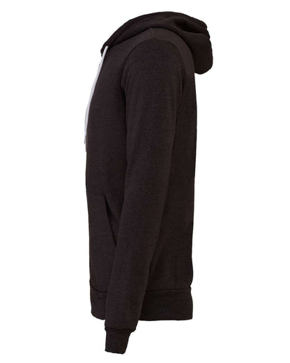 BELLA + CANVAS Unisex Sponge Fleece Full-Zip Hoodie Sweatshirt 3739 #color_Dark Grey Heather