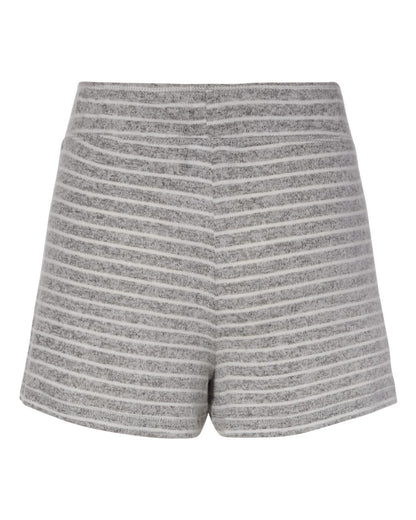 Boxercraft Women's Cuddle Fleece Shorts L11 #color_Oxford/ Natural Stripe