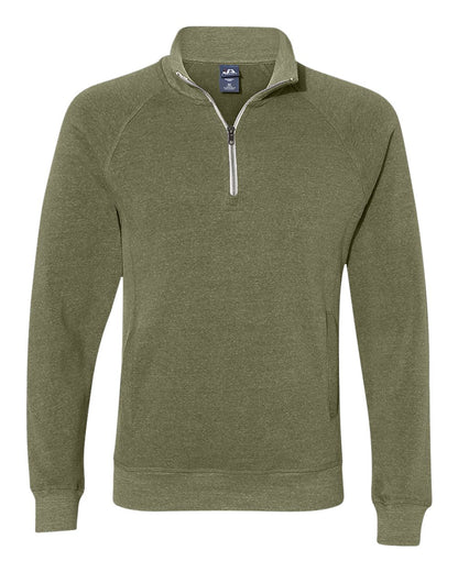 J. America Men's Triblend Quarter-Zip Sweatshirt 8869 #color_Olive Triblend