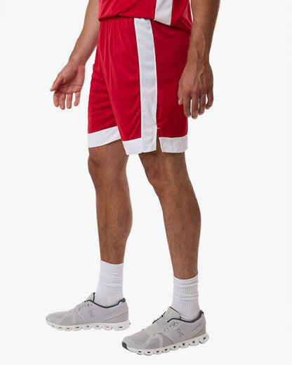 Augusta Sportswear Unisex Match-Up Basketball Shorts 6889 #colormdl_Scarlet/ White