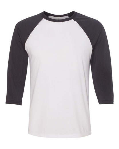 BELLA + CANVAS Three-Quarter Sleeve Baseball Tee 3200 #color_White/ Dark Grey