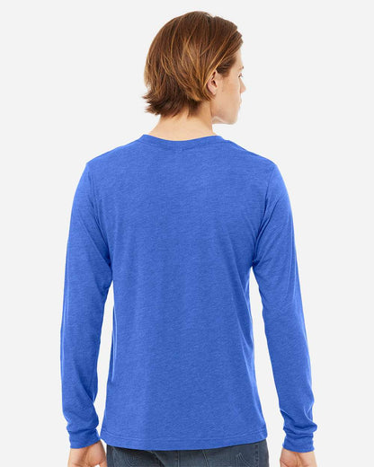 BELLA + CANVAS Unisex Triblend Long Sleeve Tee 3513 #colormdl_True Royal Triblend