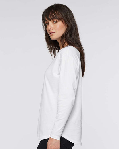 LAT Women's Fine Jersey Long Sleeve Tee 3508 #colormdl_White
