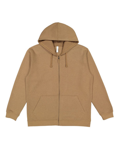LAT Unisex Full-Zip Fleece Hoodie Sweatshirt 6927 #color_Coyote Brown