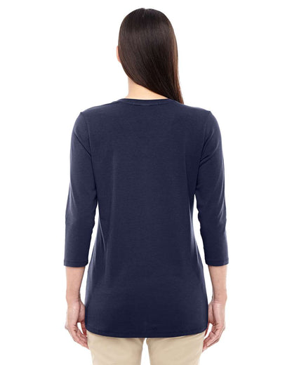 Devon & Jones Women's Perfect Fit™ Bracelet-Length V-Neck Top DP184W #colormdl_Navy