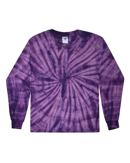 Colortone Youth Tie-Dyed Long Sleeve T-Shirt 2000Y #color_Spider Purple