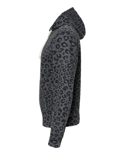 J. America Men's Triblend Fleece Hooded Sweatshirt 8871 #color_Black Leopard Triblend