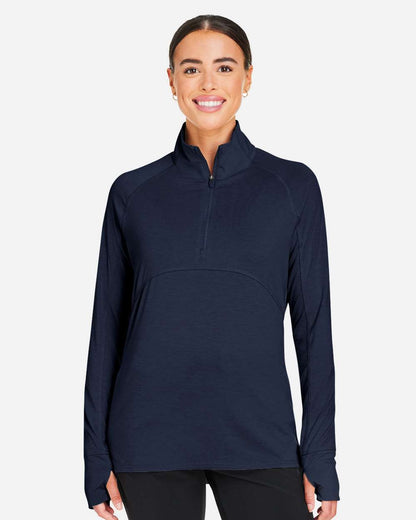 Puma Golf Women's Bandon Quarter-Zip Pullover PG400W #colormdl_Navy Blazer