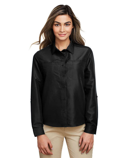 Harriton Women's Key West Performance Staff Shirt M580LW #colormdl_Black