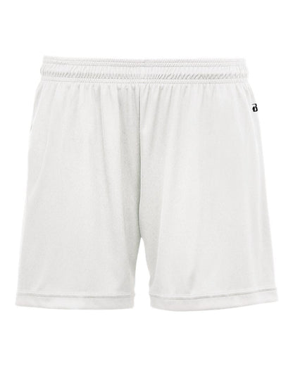 Badger Women's B-Core 5" Inseam Shorts 4116 #color_White