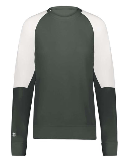 Holloway Women's Momentum Team Crewneck Sweatshirt 223725 #color_Iron/ White