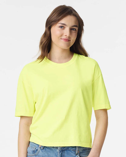 Comfort Colors Women's Garment-Dyed Heavyweight Boxy T-Shirt 3023CL #colormdl_Neon Lemon
