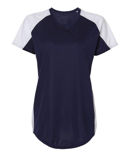 Augusta Sportswear Women's Cutter Jersey 1522 #color_Navy/ White