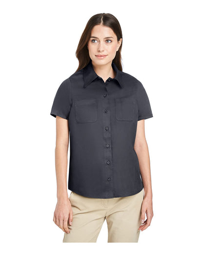 Harriton Women's Advantage IL Short Sleeve Dress Shirt M585W #colormdl_Dark Charcoal