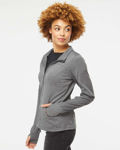 Independent Trading Co. Women's Poly-Tech Full-Zip Track Jacket EXP60PAZ #colormdl_Gunmetal Heather