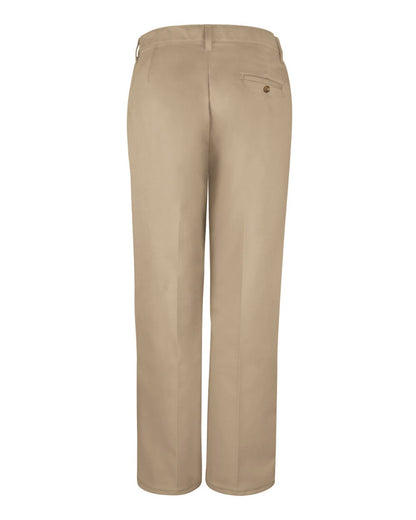 Red Kap Women's Extended Sizes Plain Front Cotton Pants PC45EXT #color_Khaki - Unhemmed