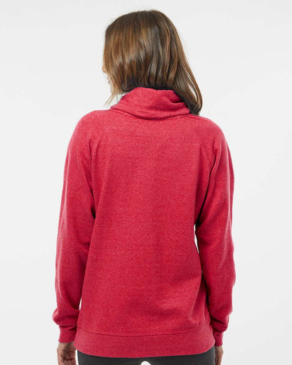 J. America Women’s Relay Cowl Neck Sweatshirt 8653 #colormdl_Red