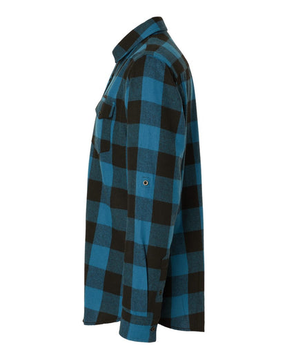 Burnside Yarn-Dyed Long Sleeve Flannel Shirt 8210 #color_Blue/ Black Buffalo