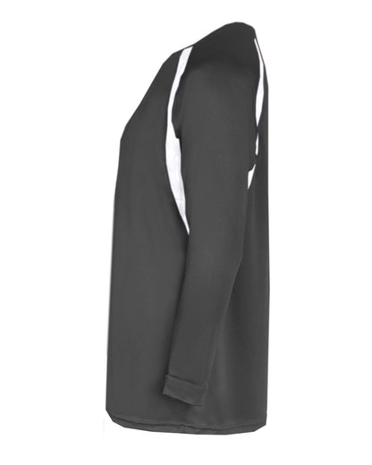 Badger Men's B-Core Hook Long Sleeve T-Shirt 4154 #color_Graphite/ White