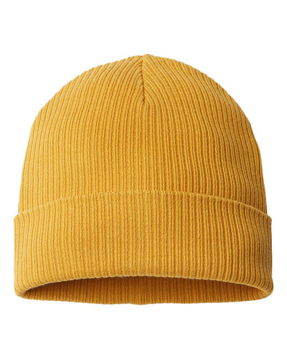 Atlantis Headwear Sustainable Cuffed Beanie NELSON #color_Mustard Yellow