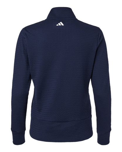 Adidas Women's Ultimate365 Textured Full-Zip Jacket A1007 #color_Collegiate Navy