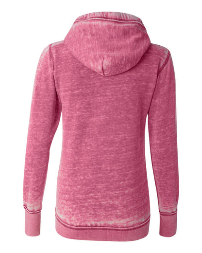 J. America Women's Zen Fleece Full-Zip Hooded Sweatshirt 8913 #color_Wildberry