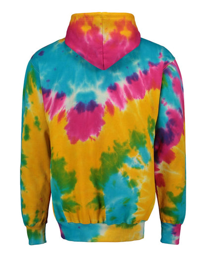 MV Sport Unisex Classic Fleece Tie-Dye Hooded Sweatshirt 1290 #color_Rainbow