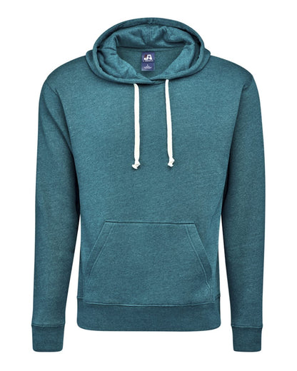 J. America Men's Triblend Fleece Hooded Sweatshirt 8871 #color_Storm Triblend
