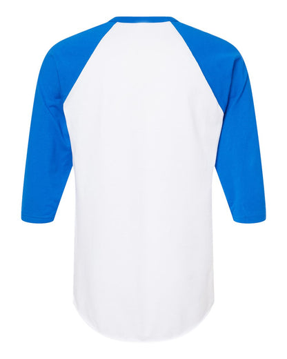 Tultex Fine Jersey Raglan T-Shirt 245 #color_White/ Royal