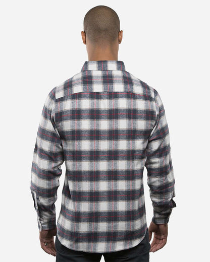 Burnside Men's Yarn-Dyed Flannel Shirt 8210 #colormdl_White/ Red