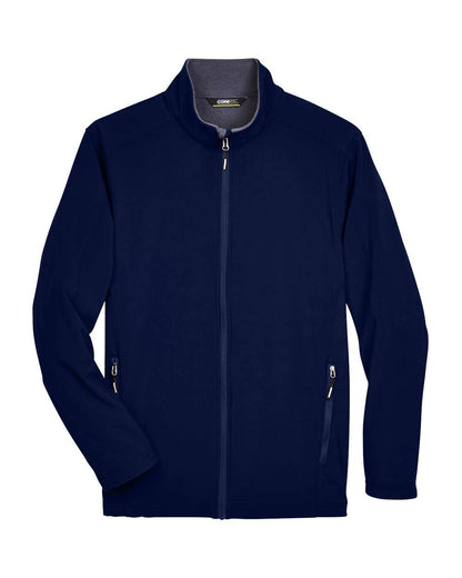CORE365 Men's Tall Cruise Two-Layer Fleece Bonded Soft Shell Jacket 88184T #color_Classic Navy