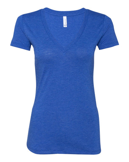 BELLA + CANVAS Women’s Triblend Deep V-Neck Tee 8435 #color_True Royal Triblend