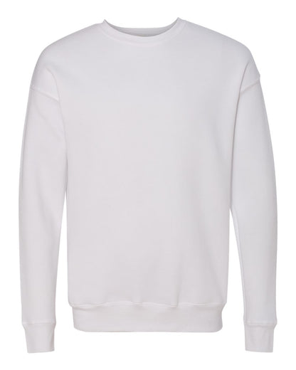 BELLA + CANVAS Unisex Sponge Fleece Drop Shoulder Crewneck Sweatshirt 3945 #color_White