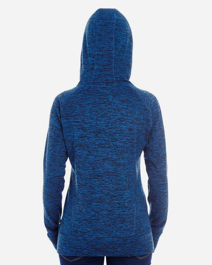 J. America Women’s Cosmic Fleece Hooded Sweatshirt 8616 #colormdl_Royal Fleck/ Royal