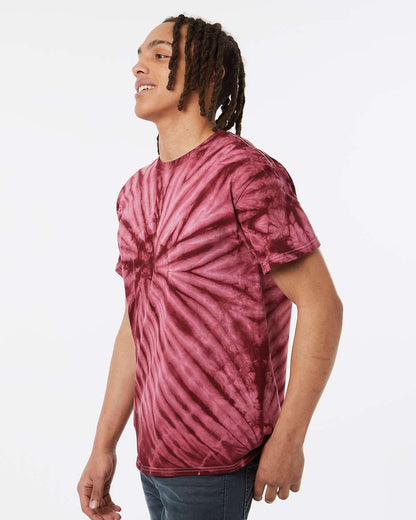 Dyenomite Cyclone Pinwheel Tie-Dyed T-Shirt 200CY #colormdl_Maroon