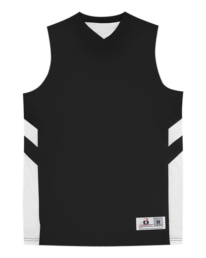 Badger Youth B-Pivot Rev. Tank Top 2566 #color_Black/ White