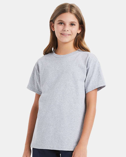 Hanes Essential-T Youth T-Shirt 5480 #colormdl_Light Steel